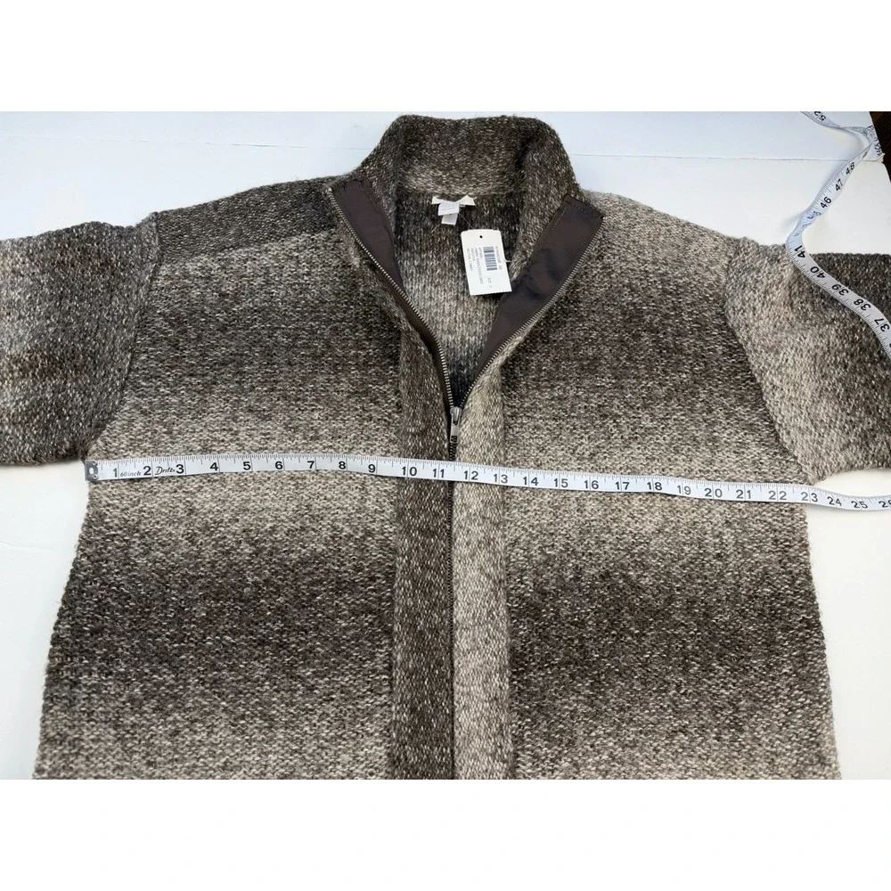 Chico's Wool Blend Ombre Rendezvous Zip Long Cardigan Sweater Womens Size 2 NWT